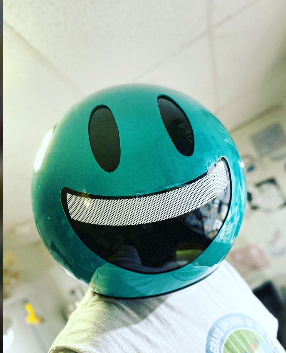 Smile face emoji helmet