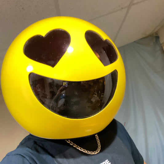 Heart eyes emoji helmet