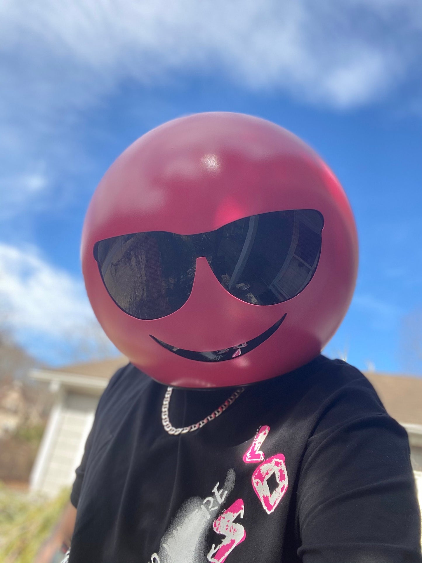 Custom sunglasses emoji helmet